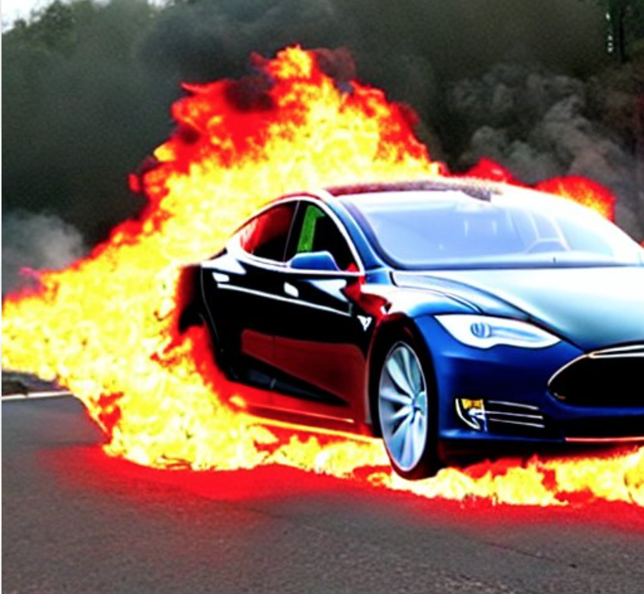 How many Teslas explode in a fire 2023